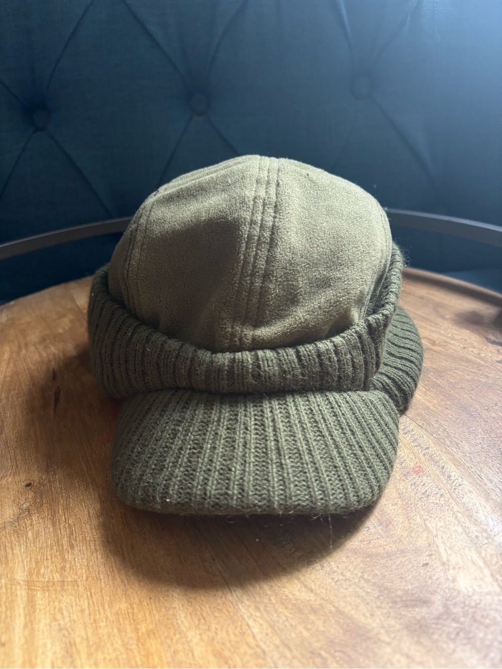 Vintage knit-brim WWII U.S. Army M-1941 style Jeep Cap